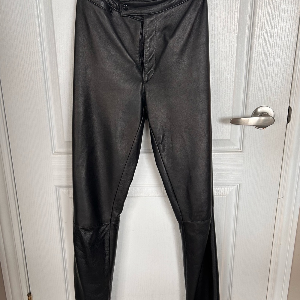 Women's Black Leather Pants